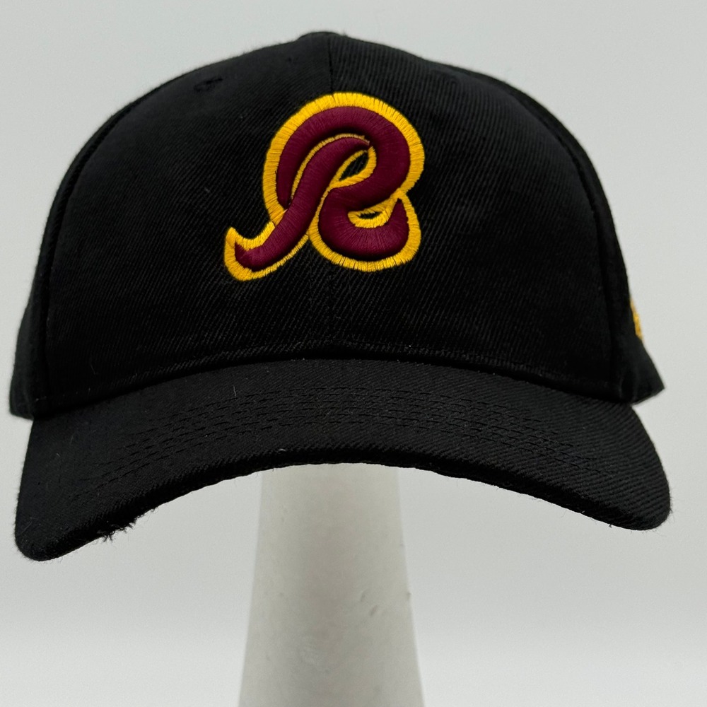 Washington Redskins NFL Hat Black Embroidered R Logo Adjustable Baseball Cap